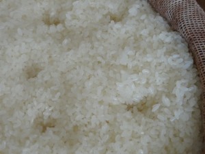 もち米を蒸す