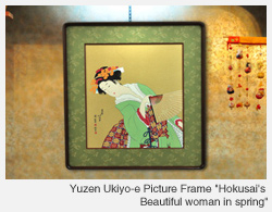 Yuzen Ukiyo-e Picture Frame  Hokusai's "Beautiful Woman in Spring"